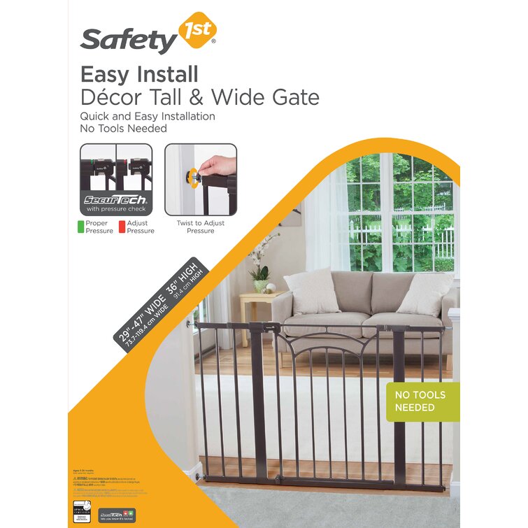 Easy Install D cor Tall Wide Safety Gate